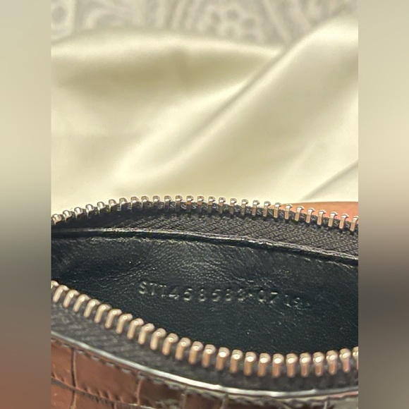 ❤️SOLD❤️SAINT LAURENT Fragments Zipped Card Case in Crocodile-Embossed Leather - Picture 5 of 6